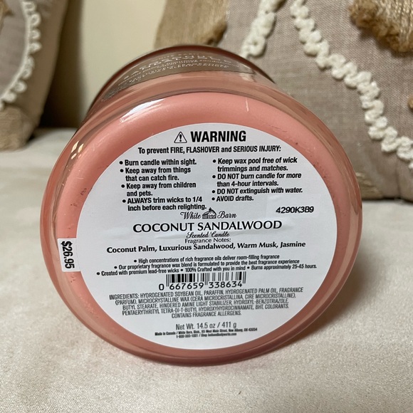 Coconut Sandalwood Bath and Body Works 3 Wick Candle - Picture 3 of 3